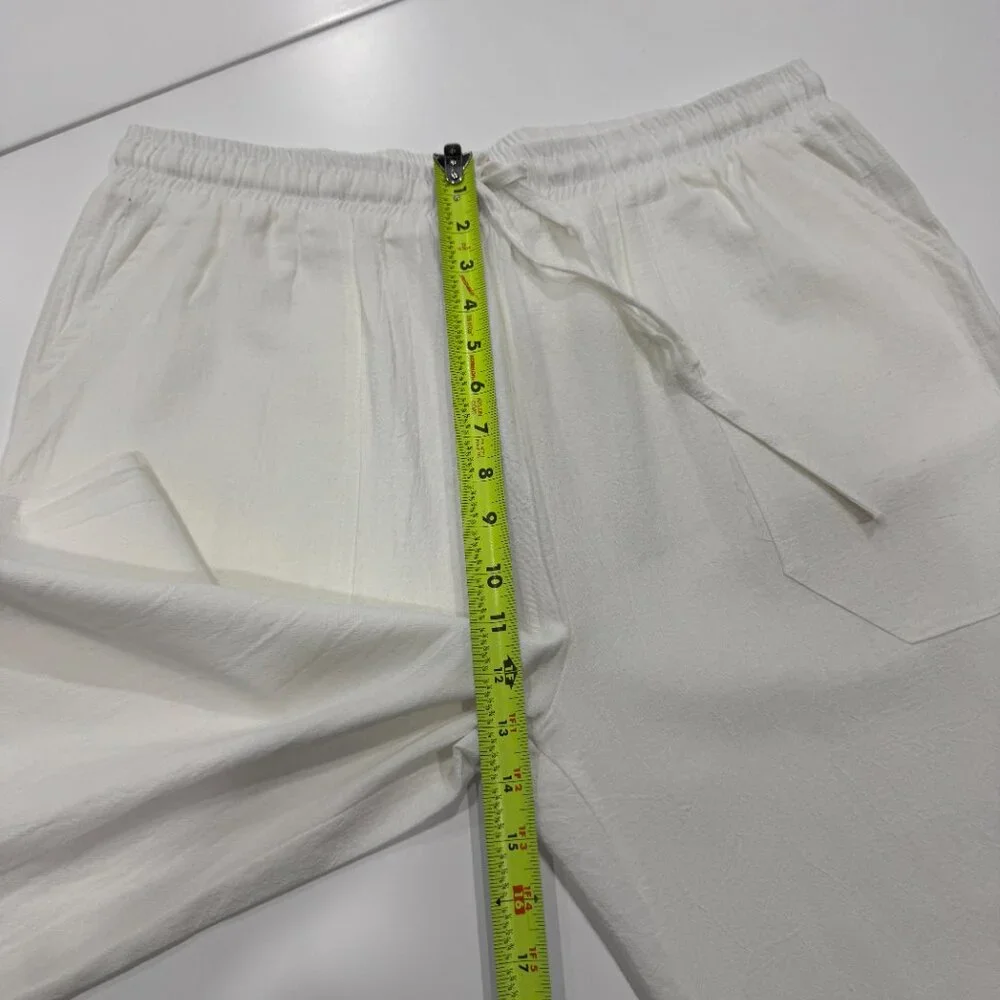 Men's Cotton and Linen Pants NEW, Size 3XL but measurements as L-XL